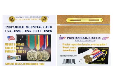 Vanguard Instamedal Mounting Card 3 to 5 Full Size Medals