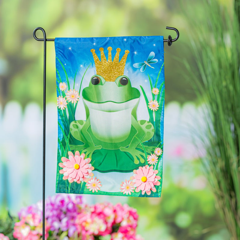 Evergreen Prince Frog Garden Flag