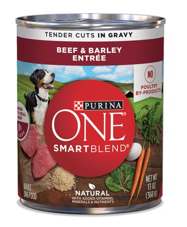Purina ONE SmartBlend Beef & Barley Entrée Tender Cuts In Gravy Wet Dog Food - 13 oz