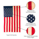 Evergreen Patriotic American Tea Stained Garden Flag