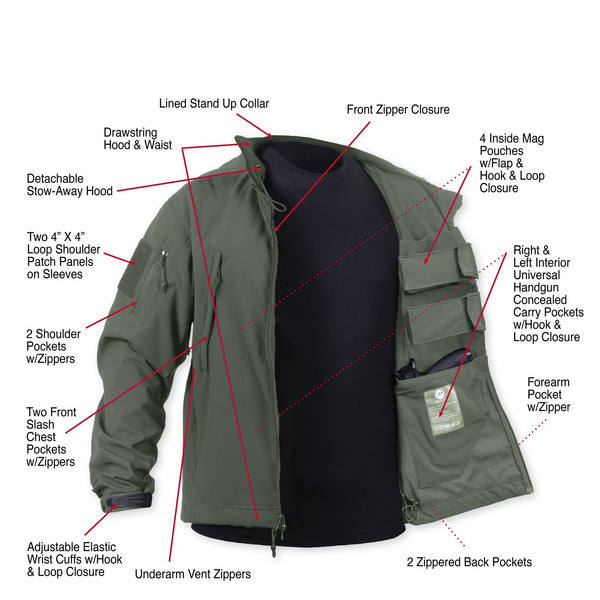 Rothco Mens Concealed Carry Soft Shell Jacket