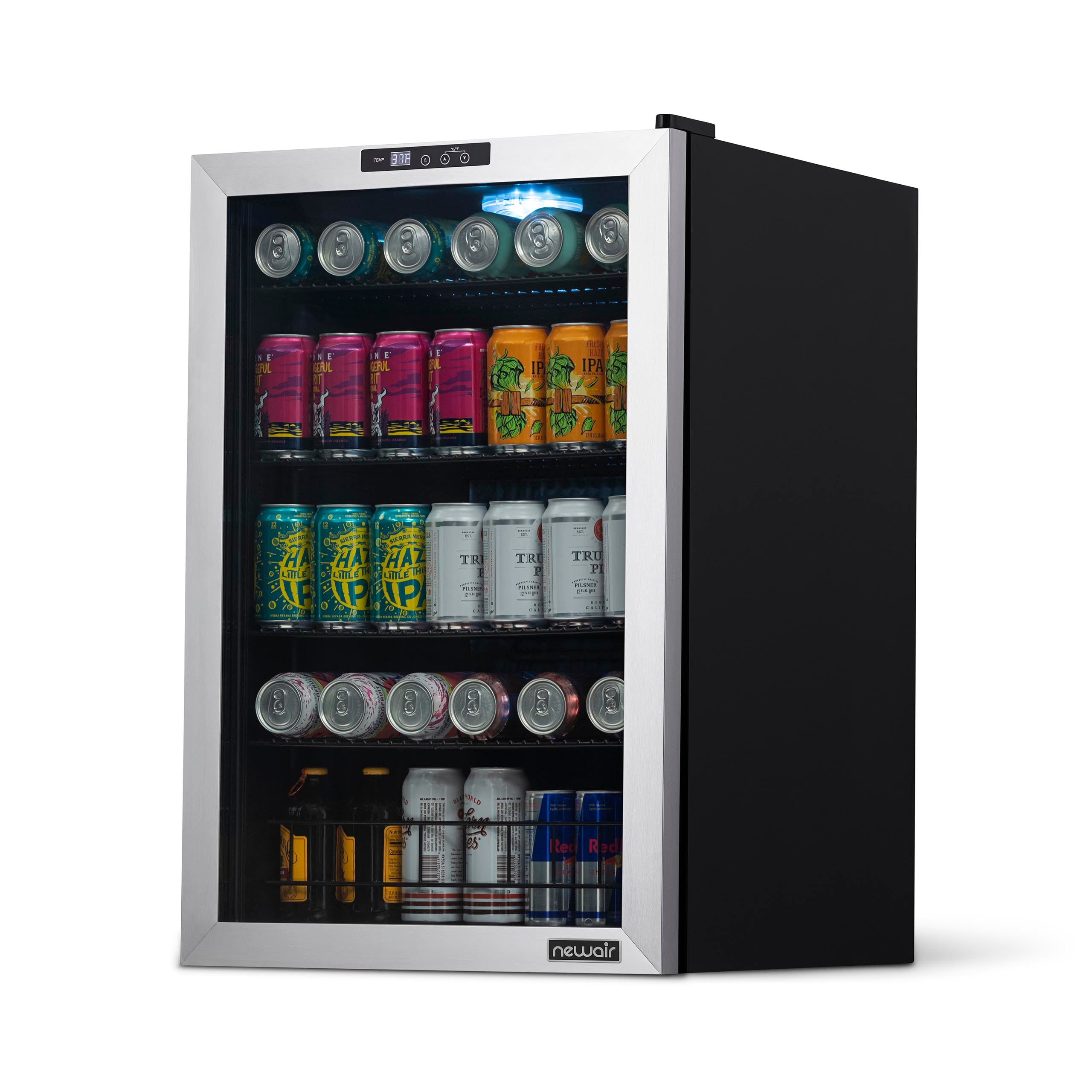 NewAir 160 Can Freestanding Beverage Fridge-SS with SplitShelf