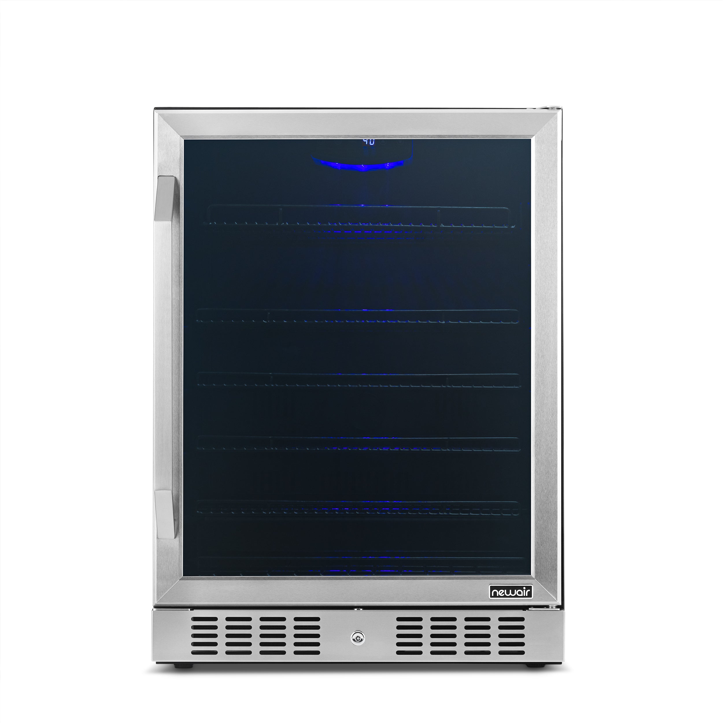 Newair 24” Built-in 177 Can Beverage Fridge in Stainless Steel