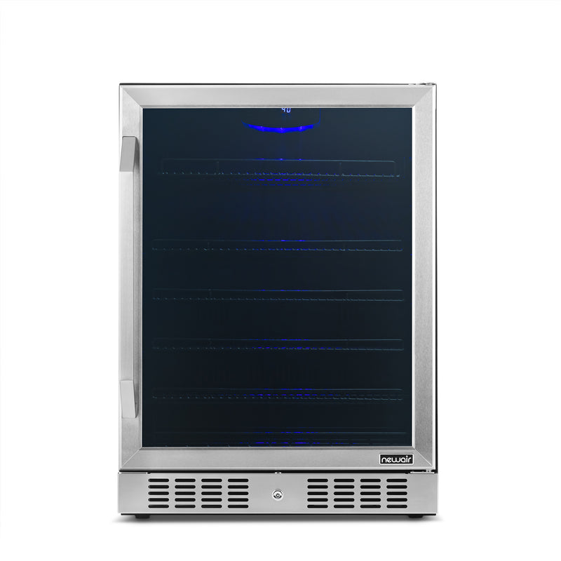 Newair 24” Built-in 177 Can Beverage Fridge in Stainless Steel