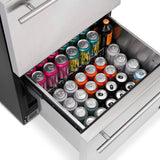 NewAir 24” Built-in 20 Bottle and 80 Can Dual Drawer Outdoor Wine and Beverage Fridge
