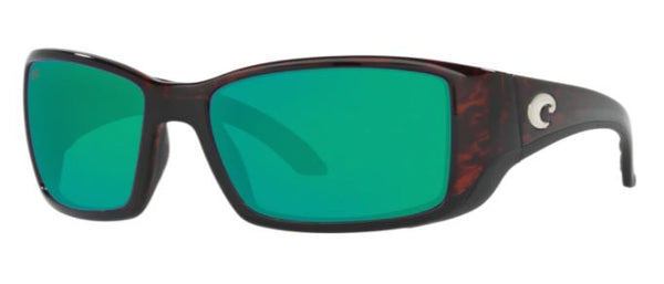 Costa Del Mar Mens Blackfin Tortoise Frame - Green Mirror 580 Glass Lens - Polarized Sunglasses