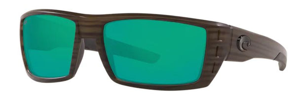 Costa Del Mar Mens Rafael Matte Olive Teak Frame - Green Mirror 580 Plastic Lens - Polarized Sunglasses