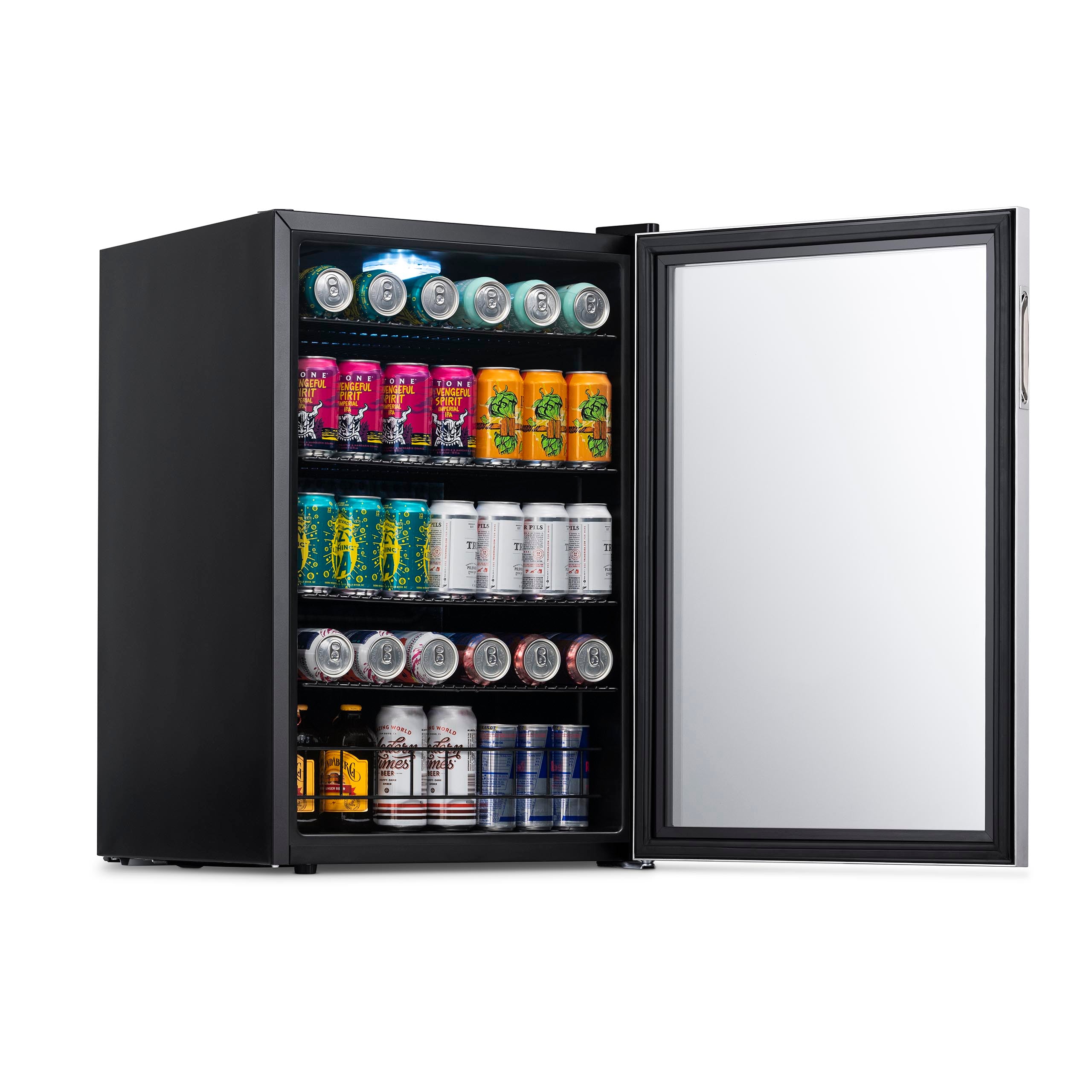 NewAir 160 Can Freestanding Beverage Fridge-SS with SplitShelf