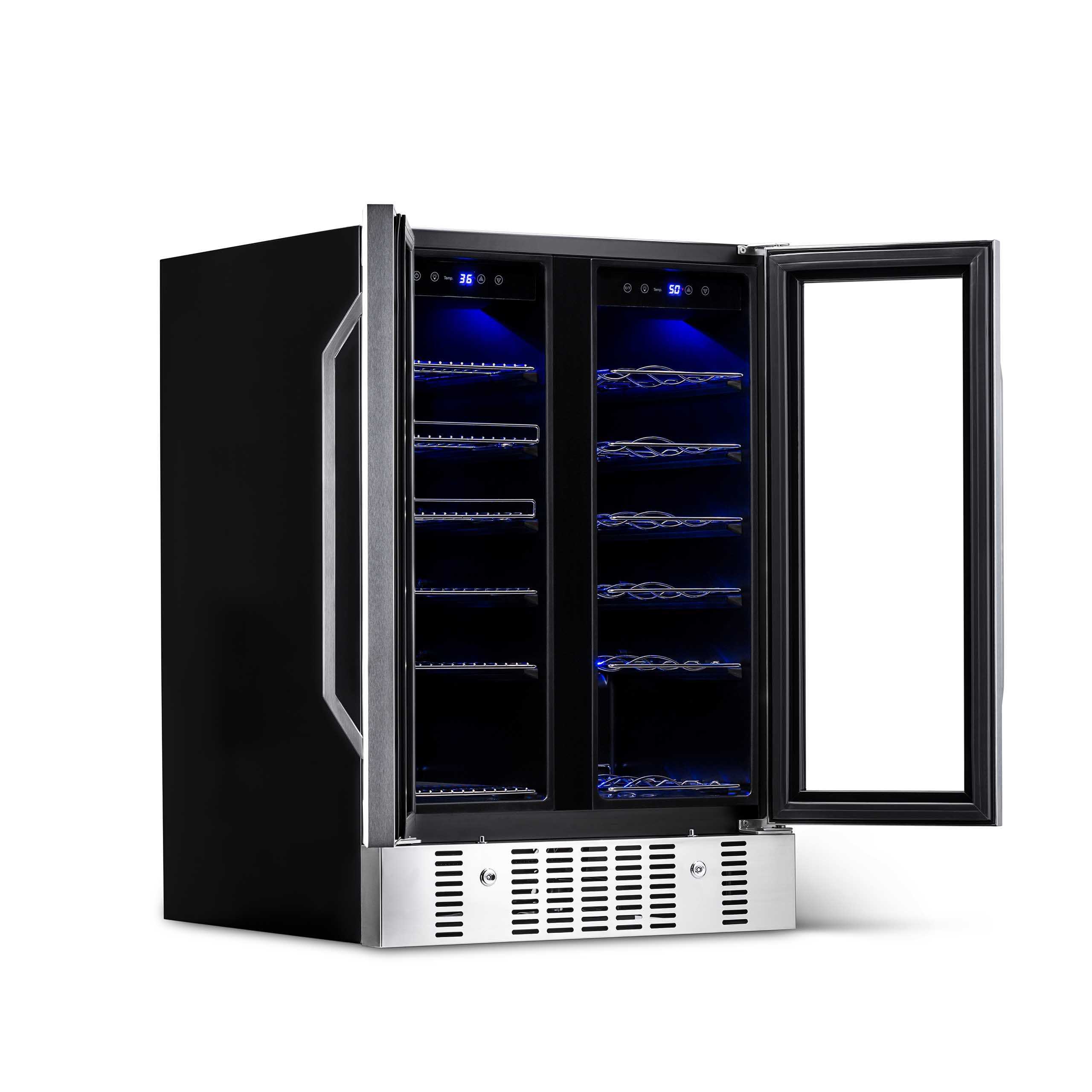 NewAir 24" Built-In Dual Zone 18 Bottle & 58 Can Wine Cooler