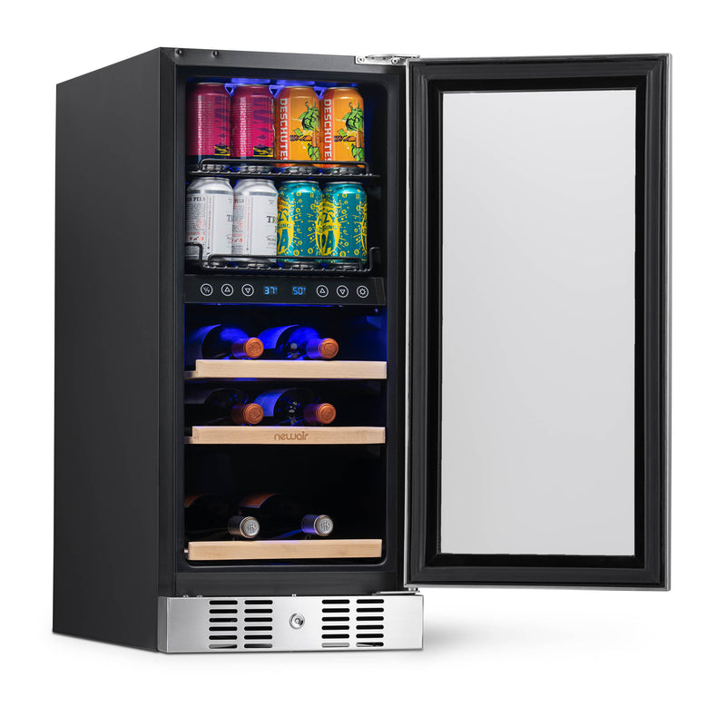 NewAir 48 Can, 9 Wine Bottle Dual Zone Compressor Wine Cooler