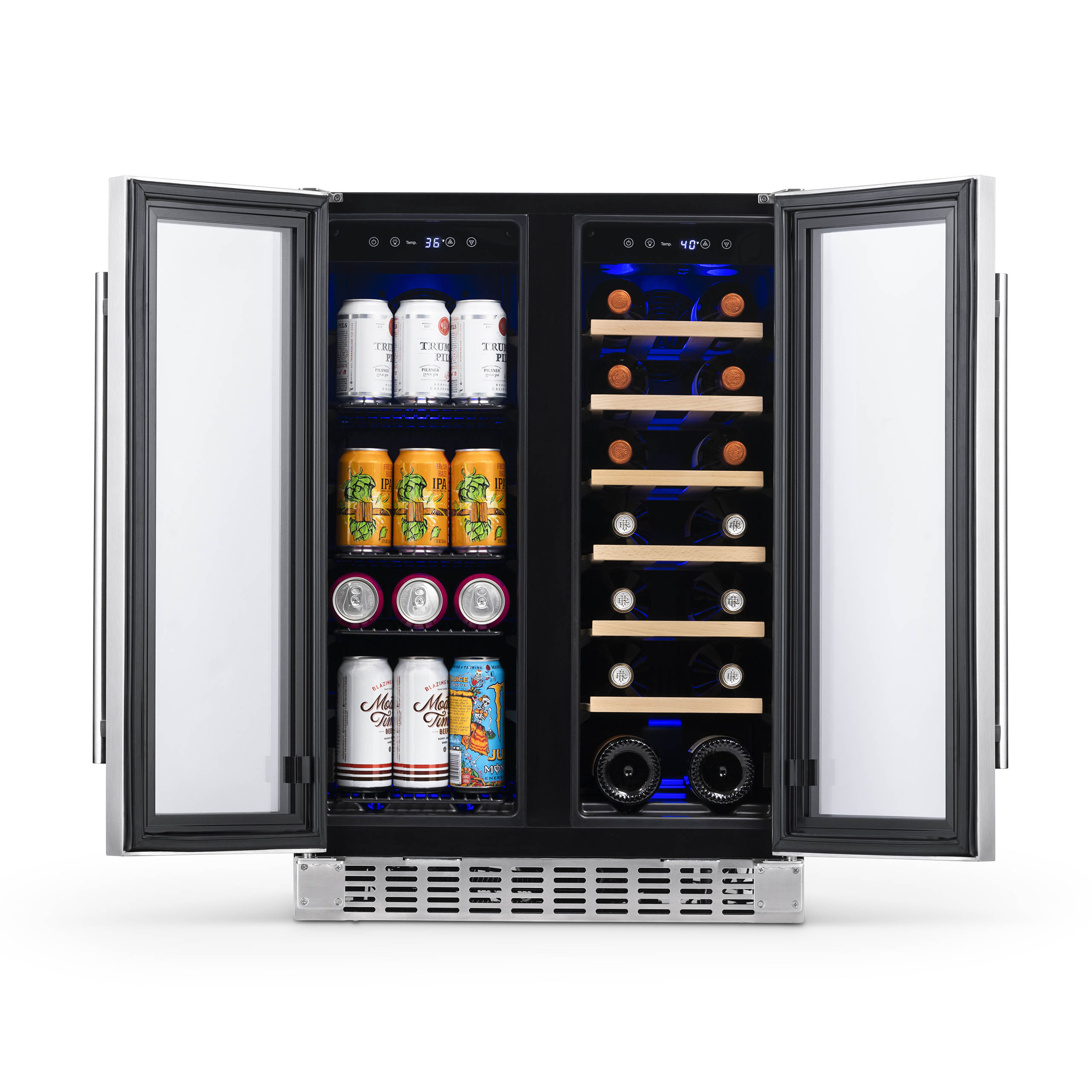 NewAir 20 Bottles/60 Cans Dual Zone Wine/Beverage Cooler