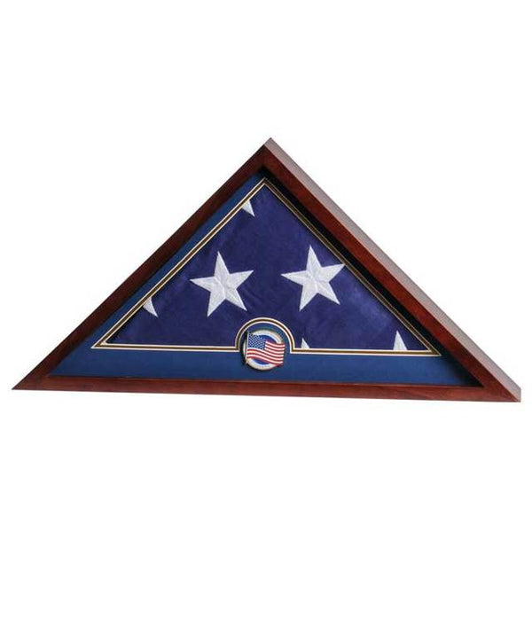 US Flag Wooden Flag Display Case