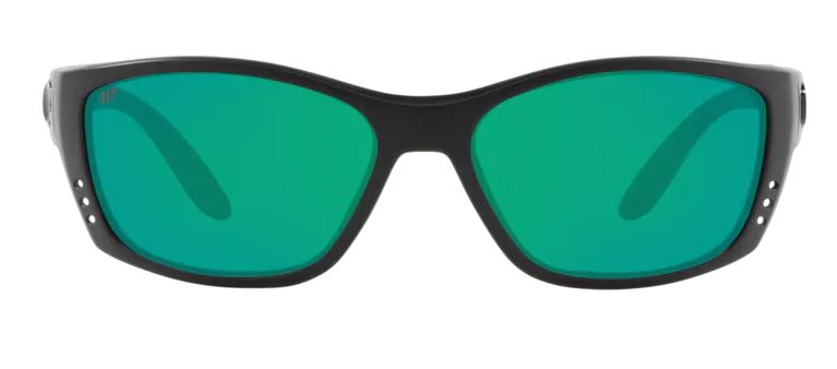 Costa Del Mar Mens Fisch Blackout Frame Green Mirror 580 Plastic Lens Polarized Sunglasses