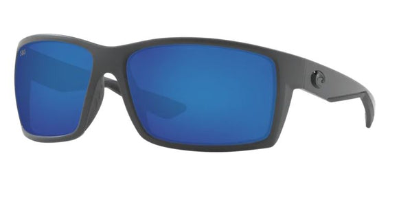 Costa Del Mar Reefton Matte Gray Frame - Blue Mirror 580 Glass Lens - Polarized Sunglasses