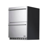 NewAir 24” Built-in 20 Bottle and 80 Can Dual Drawer Outdoor Wine and Beverage Fridge