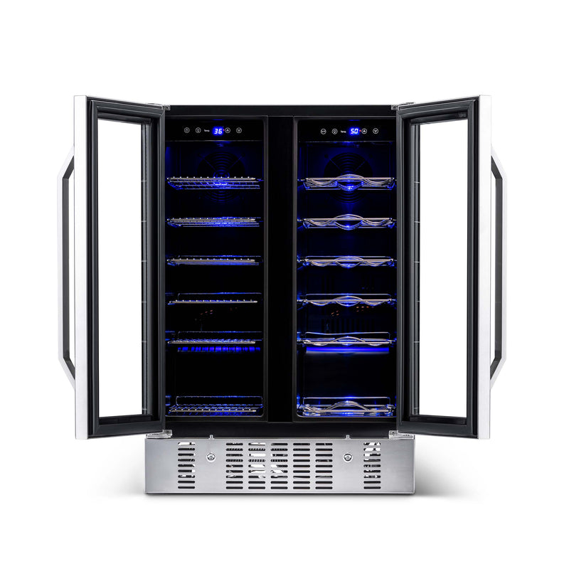 NewAir 24" Built-In Dual Zone 18 Bottle & 58 Can Wine Cooler