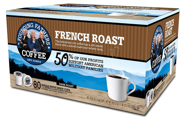 Founding Fathers Coffee French Roast Dark Roast - 80 Count