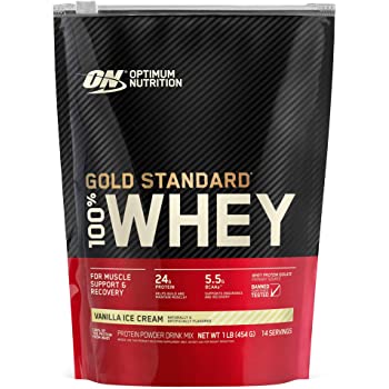 Optimum Nutrition Gold Standard 100% Whey Protein Powder - Vanilla Ice Cream - 1 lb.