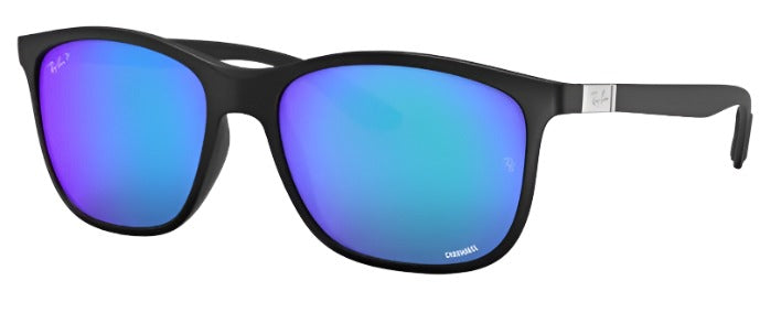 Ray-Ban RB4330 Chromance Black Frame Blue Mirror Lens Polarized