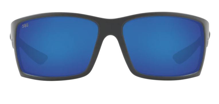 Costa Del Mar Reefton Matte Gray Frame Blue Mirror 580 Glass Lens Polarized Sunglasses