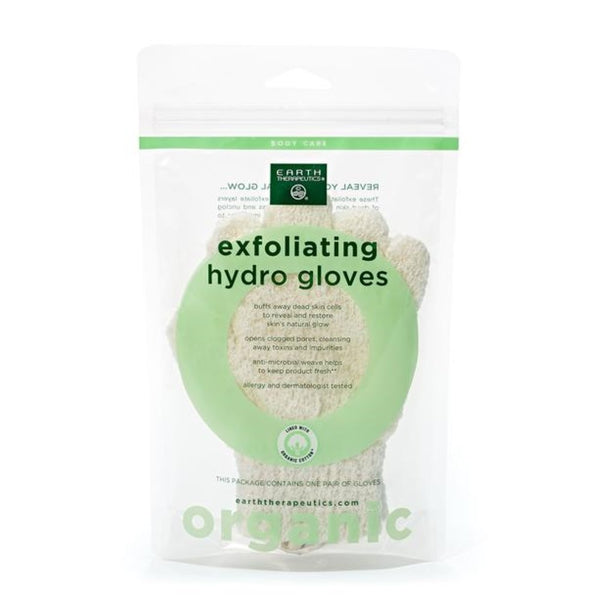 Earth Therapeutics Organic Cotton Exfoliating Hydro Gloves