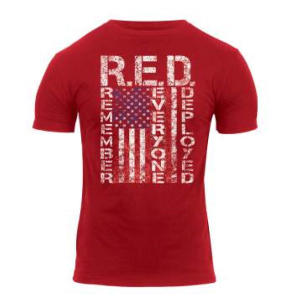 Rothco Mens Athletic Fit R.E.D. (Remember Everyone Deployed) Short-Sleeve T-Shirt