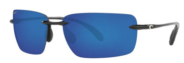 Costa Del Mar Gulf Shore Shiny Black Frame - Blue Mirror 580 Plastic Lens - Polarized Sunglasses