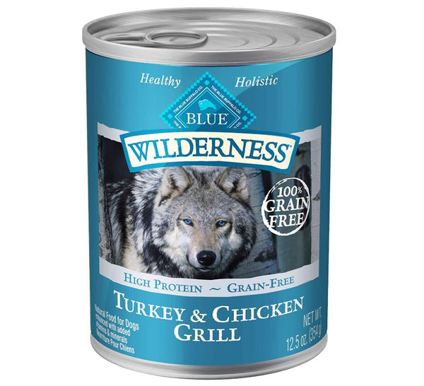 Blue Buffalo Blue Wilderness Turkey and Chicken Grill Canned Wet Dog Food - 12.5 oz.