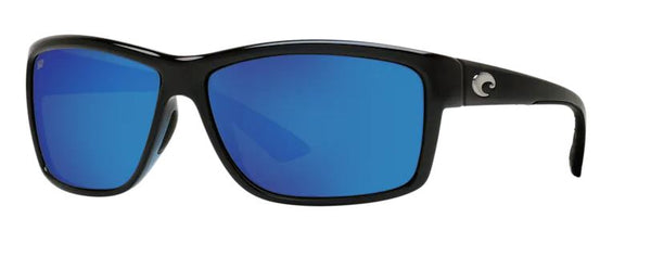 Costa Del Mar Mens Mag Bay Shiny Black Frame - Blue Mirror 580 Plastic Lens - Polarized Sunglasses