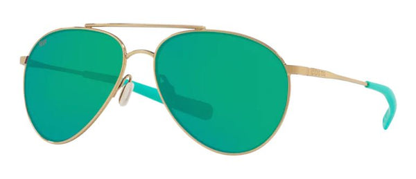 Costa Del Mar Piper Shiny Gold Frame - Green Mirror 580 Plastic Lens - Polarized Sunglasses