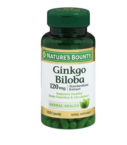 Nature's Bounty Herbal Supplement Ginkgo Biloba Standardized Extract Capsules - 120mg - 100 Count