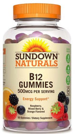 Sundown Naturals Vitamin B12 Gummie Vitamin Supplement 500mcg - 50 Count