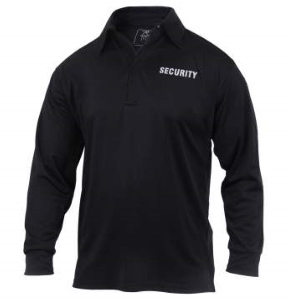 Rothco Mens Moisture Wicking Long Sleeve Security Polo Shirt