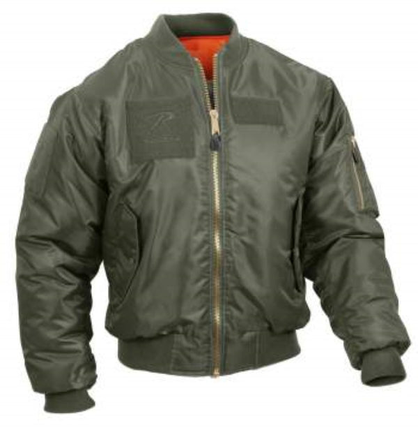 Rothco Mens MA-1 Flight Jacket with Patches - Size S - XL