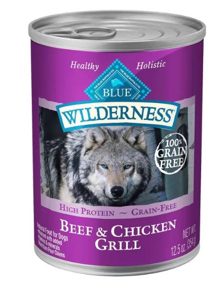 Blue Buffalo Wilderness Beef and Chicken Grill Grain Free Canned Wet Dog Food - 12.5 oz.