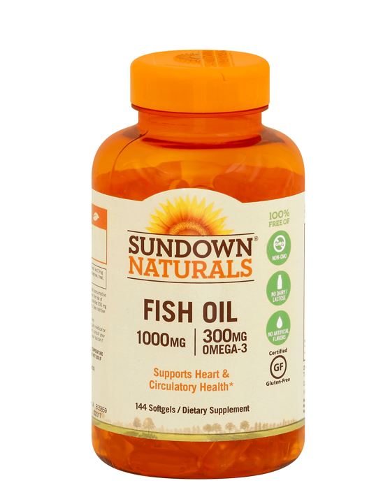 Sundown Naturals Supplement Fish Oil Softgels - 1000mg - 144 Count