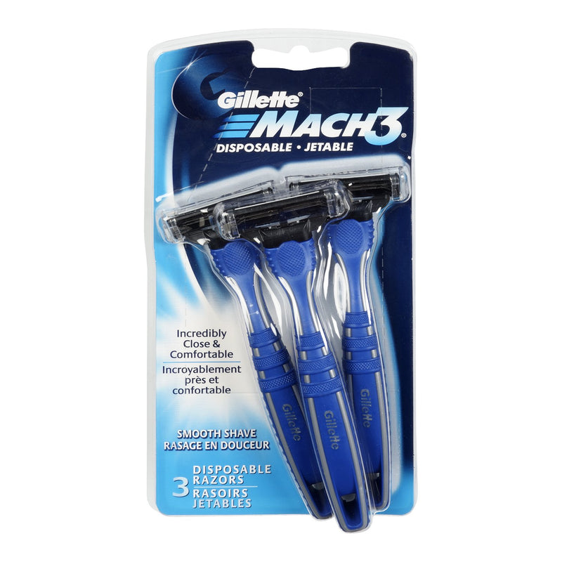 Gillette Mens Mach3 Smooth Shave Disposable Razor - 3 Count