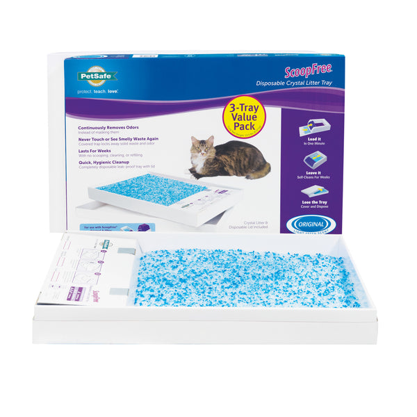 PetSafe ScoopFree Premium Blue Disposable Crystal Litter Tray - 3 Pack