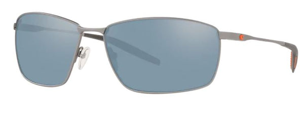 Costa Del Mar Turret Matte Silver Frame -  Gray Silver Mirror 580 Plastic Lens - Polarized Sunglasses