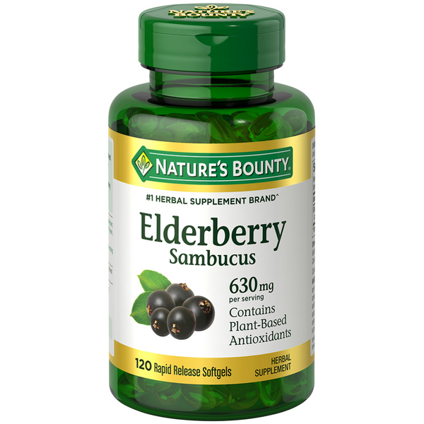 Nature's Bounty Elderberry Softgels - 630mg - 120 Count