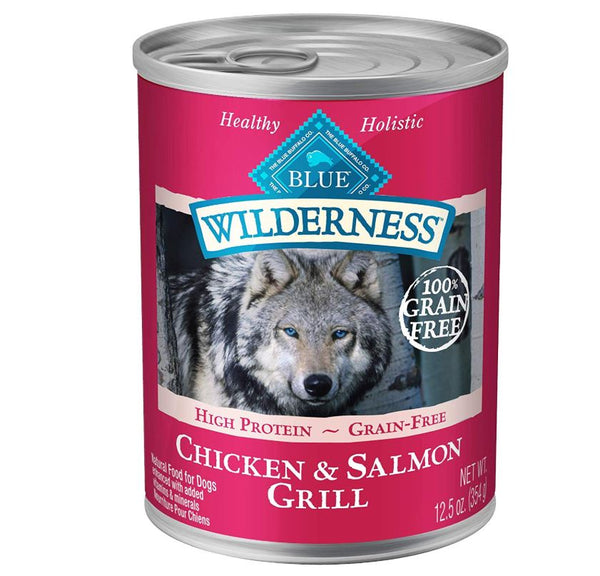 Blue Buffalo Wilderness Salmon and Chicken Grill Grain Free Canned Wet Dog Food - 12.5 oz.