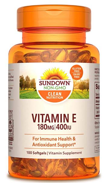 Sundown Naturals Vitamin E Vitamin Supplement Softgels - 180mg - 100 Count