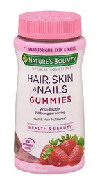 Nature's Bounty Optimal Solutions Vitamin Hair, Skin and Nails Gummie Vitamin Supplement with Biotin - 80 Count