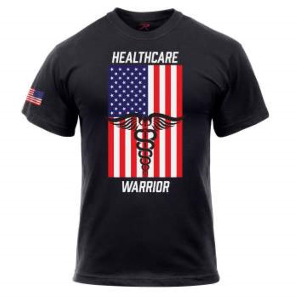 Rothco Mens Healthcare Warrior US Flag Short Sleeve T-Shirt - Size S - XL