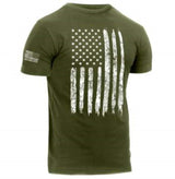 Rothco Mens Distressed US Flag Athletic Fit Short Sleeve T-Shirt - Size S - XL