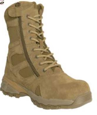 Rothco Mens 8" Forced Entry Composite Toe AR 670-1 Coyote Brown Tactical Boots