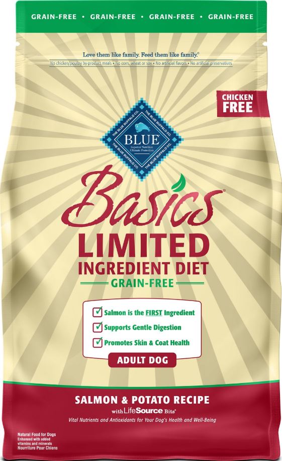 Blue Buffalo Basics Limited Ingredient Formula Salmon and Potato Recipe Adult Grain Free Dry Dog Food - 4 lbs.