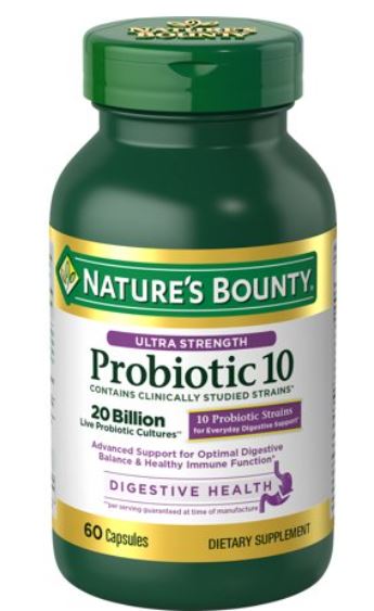 Nature's Bounty Digestive Probiotic Ultra Strength Probiotic 10 Supplement Capsules - 30 Count