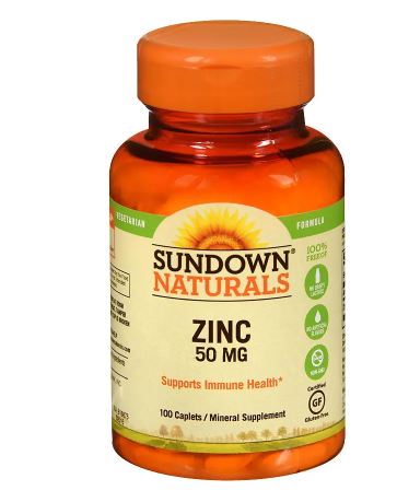 Sundown Naturals Mineral Supplement Zinc Gluconate Caplets - 50mg - 100 Count
