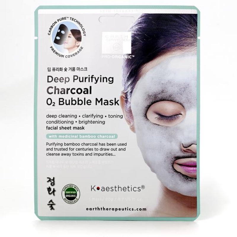 Earth Therapeutics Deep Purifying Charcoal Bubble Mask - 3 Pack